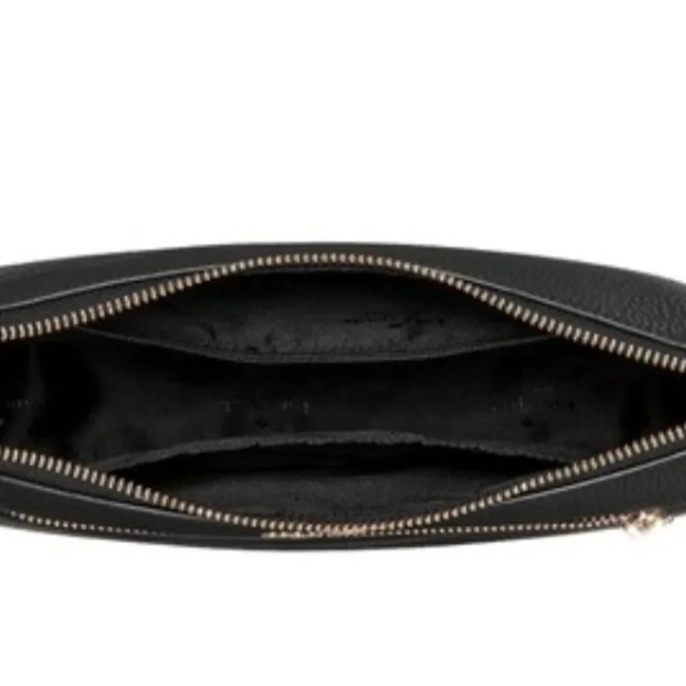 KATE SPADE Large Swingpack Cross Body Bag Pebbled Leather Black KM715 MSRP $329